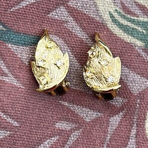 Rhinestone and Goldtone Earrings